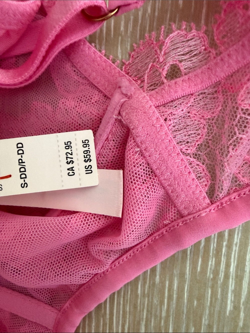 Victoria's Secret Cropped Corset Bustier BRA Top Lace Mesh Pink Fairy Sz S - DD - Picture 5 of 7